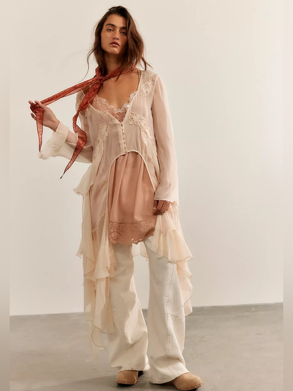 Nigel Preston Angel Chiffon Maxi Top